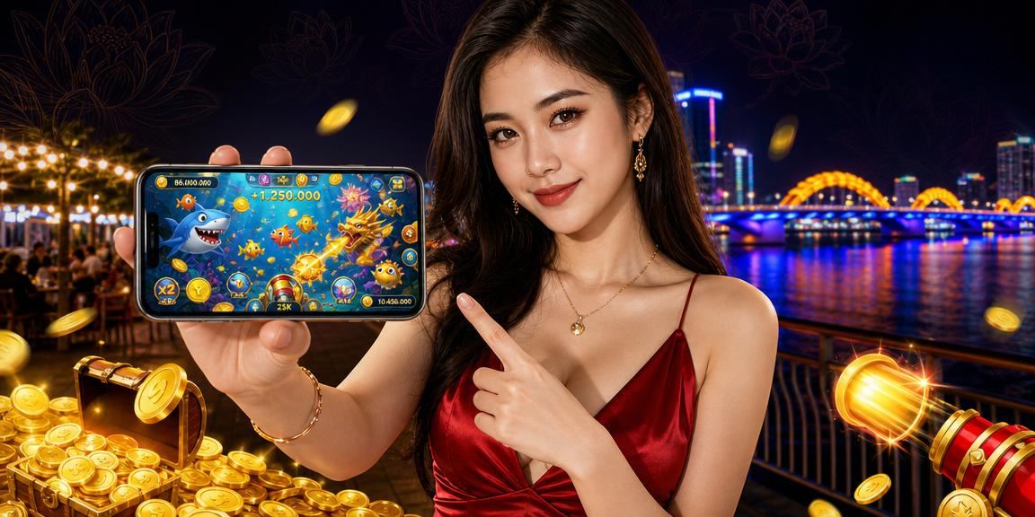 Người chơi tại Đà Nẵng trải nghiệm trò chơi bắn cá trực tuyến trên điện thoại bên bờ biển