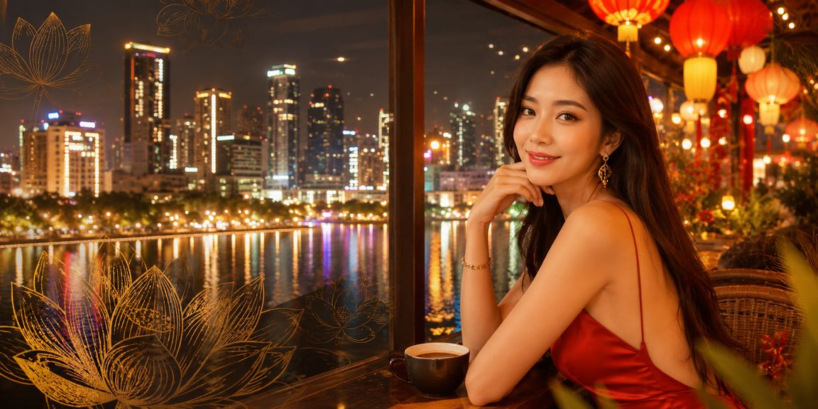 Người đàn ông thư giãn uống cà phê tại Hà Nội trong khi duyệt trang cược trên điện thoại