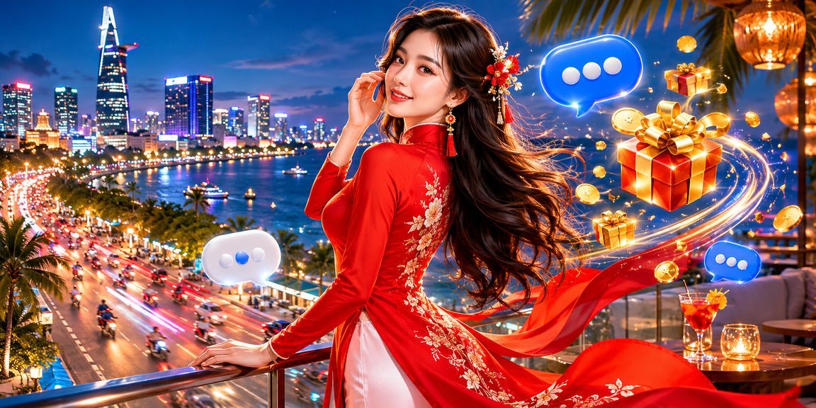 Người phụ nữ mặc áo dài xem thông tin cược tại quán cà phê TP.HCM trên điện thoại